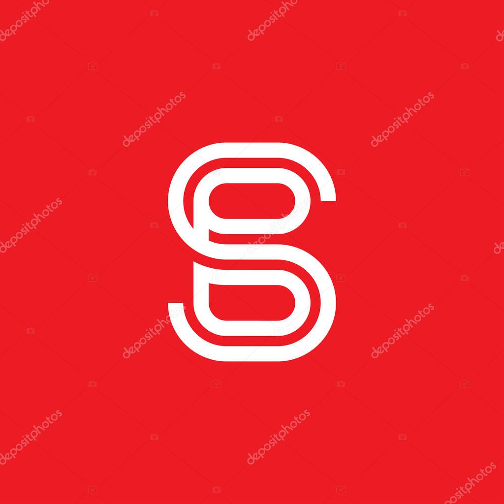 SB initial logo. B and S initial monogram logotype. Vector design element or icon. Letter B inside letter S
