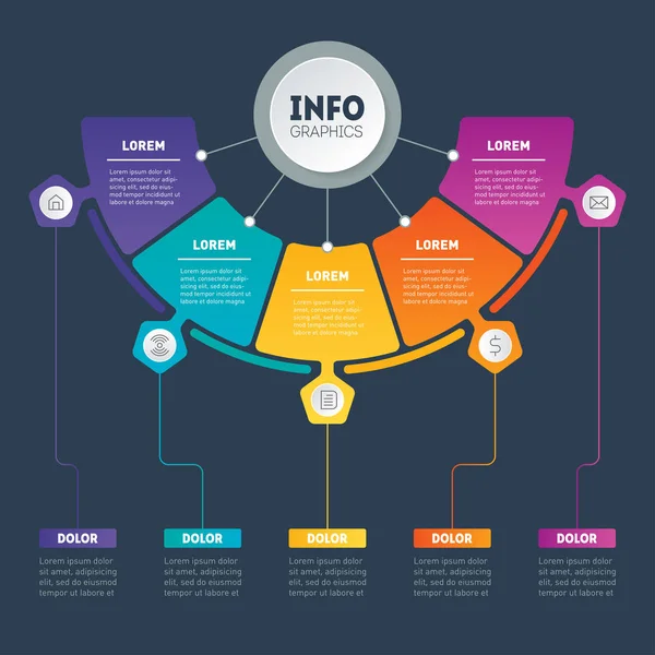 Concepto de presentación empresarial con opciones — Vector de stock