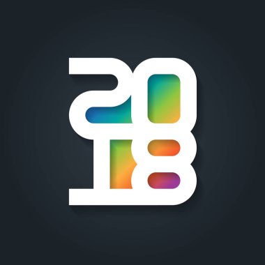 Mutlu yeni yıl 2018. İş günlüğü 2018 için kapak. Vektör tebrik kartı. Vektör broşür, parlak tasarım şablonu