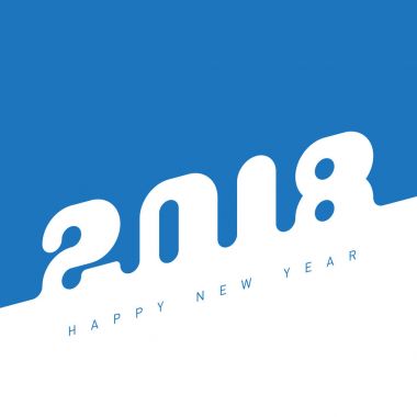 Mutlu yeni yıl 2018. Yazıt kar dışında yapılır. Yaratıcı tebrik kartı tasarım şablonu. Evrensel arka plan