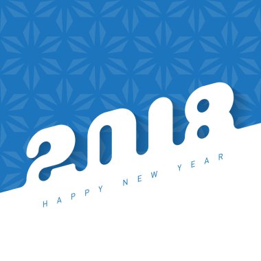 Mutlu yeni yıl 2018. Yazıt kar dışında yapılır. Yaratıcı tebrik kartı tasarım şablonu. Evrensel arka plan