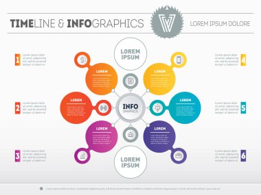 Vektör Infographic. İş, teknoloji veya eğitim sürecinin temel bileşenleri. İş kavramı ile seçme hakkı. Bir daire grafik, diyagram veya sununun Web şablonu. Raporun bir parçası