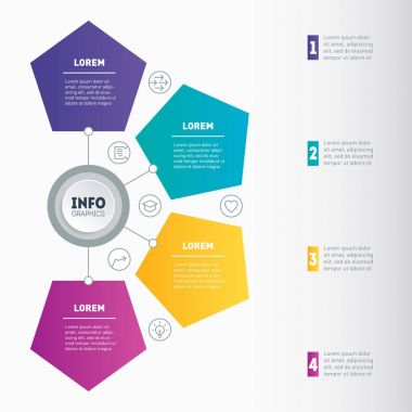 Web şablonu grafik, US veya diyagram 4 adımlar ile. Vektör dinamik infographics ya da zihin haritası teknolojisi veya eğitim süreci. İş sunma ya da Infographic 4 seçenekleri ile