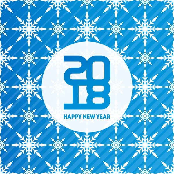 Feliz Año Nuevo 2018 Patrón Sin Costuras Con Copos Nieve — Archivo Imágenes Vectoriales