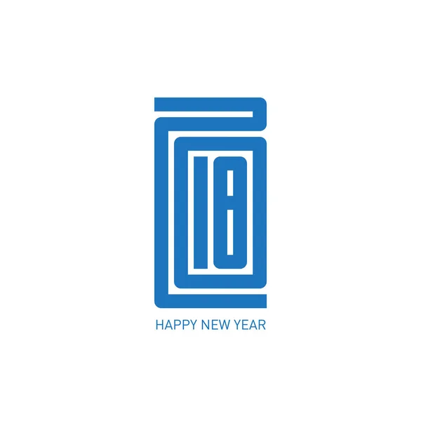 Feliz Año Nuevo 2018 Calendario Minimalista Portada Folleto Ilustración Tipográfica — Archivo Imágenes Vectoriales
