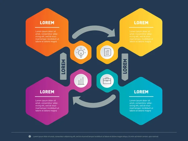 Plantilla Web Gráfico Mapa Mental Diagrama Con Pasos Infografías Dinámicas — Archivo Imágenes Vectoriales