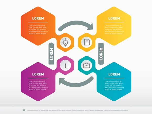 Modelo Web Gráfico Mapa Mental Diagrama Com Passos Infográficos Dinâmicos — Vetor de Stock