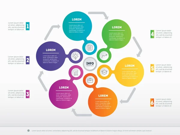 Infographie Vectorielle Composantes Base Entreprise Technologie Processus Éducatif Concept Entreprise — Image vectorielle