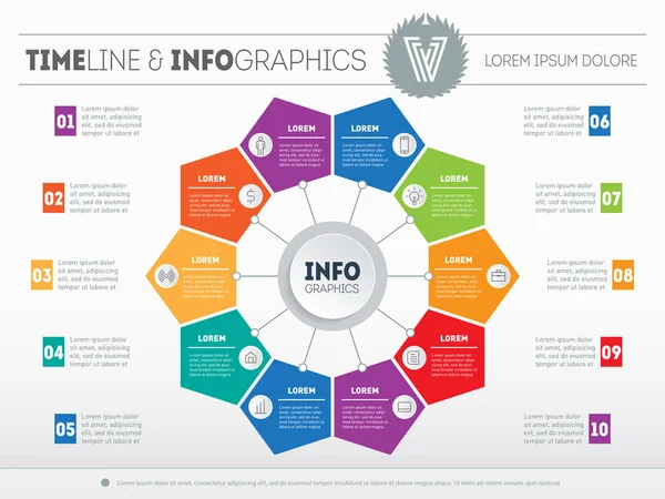 Vektor Infografik Grundlegende Bestandteile Des Geschäfts Technologie Oder Bildungsprozesses Geschäftskonzept — Stockvektor