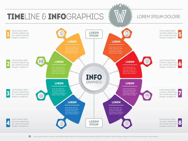 Vektor Infografik Grundlegende Bestandteile Des Geschäfts Technologie Oder Bildungsprozesses Geschäftskonzept — Stockvektor
