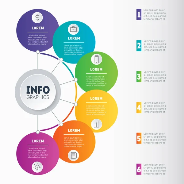 Infografía Vectorial Componentes Básicos Negocio Tecnología Proceso Educativo Concepto Negocio — Vector de stock