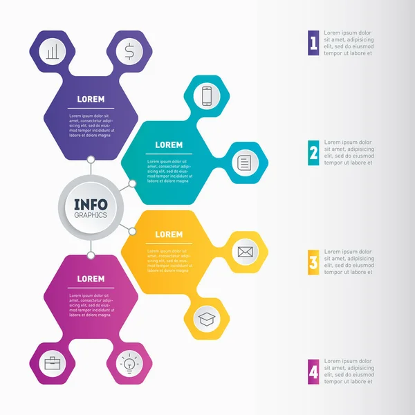 Webová Šablona Grafu Mindmap Nebo Diagram Kroky Vektor Dynamické Infografiky — Stockový vektor