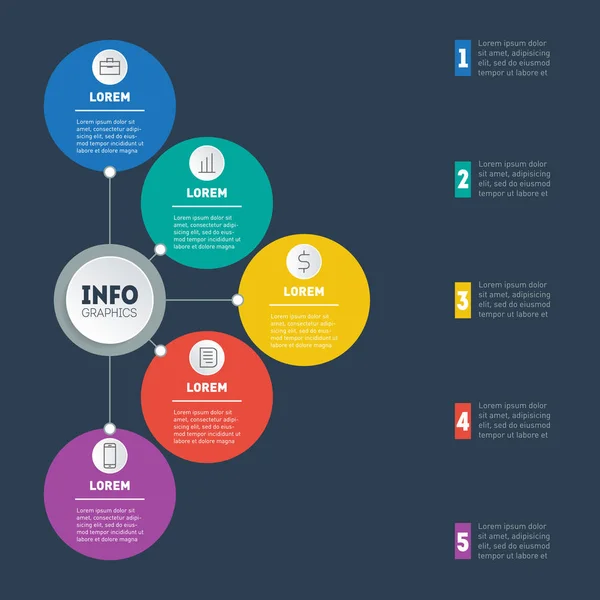 Apresentação Negócios Infográfico Com Opções Infográficos Vetoriais Mapa Mental Tecnologia — Vetor de Stock