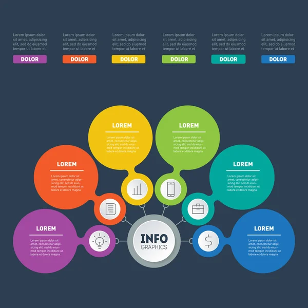 Apresentação Negócios Conceito Infográficos Modelo Web Gráfico Diagrama Informações Modelo — Vetor de Stock