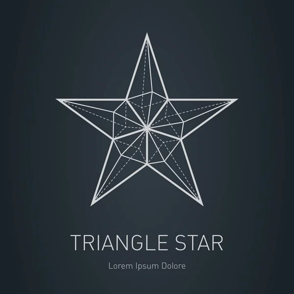 Plano Estrella Dibujo Estructuras Ingeniería Elemento Diseño Con Triángulos Rombo — Vector de stock