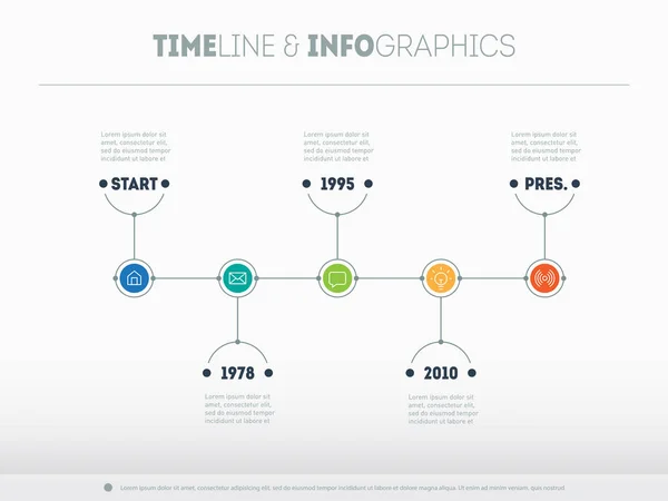Timeline Infographic Icons Buttoms Vector Illustration — Stock Vector