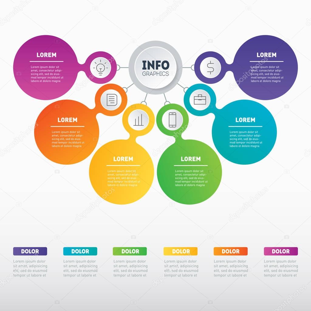 Business presentation or infographics concept. Web Template of a info chart or diagram. Vector infographic template of technology or education process 