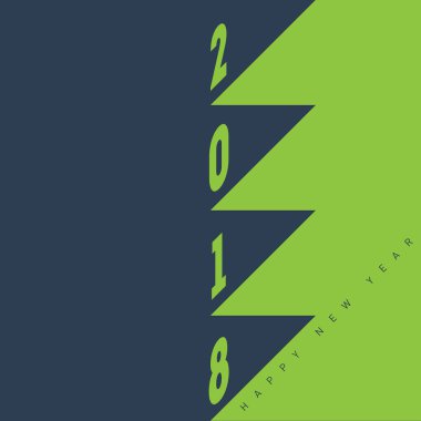 2018 yeni yıl poster renkli arka plan üzerinde 2018 sayının yaratıcı baskı ile 