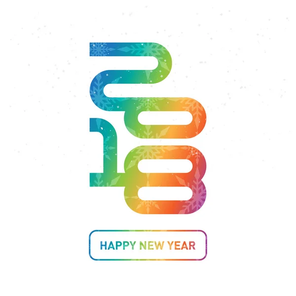 2018 Νέο Έτος Αφίσα Δημιουργική Εκτύπωσης Του 2018 Αριθμού Λευκό — Διανυσματικό Αρχείο