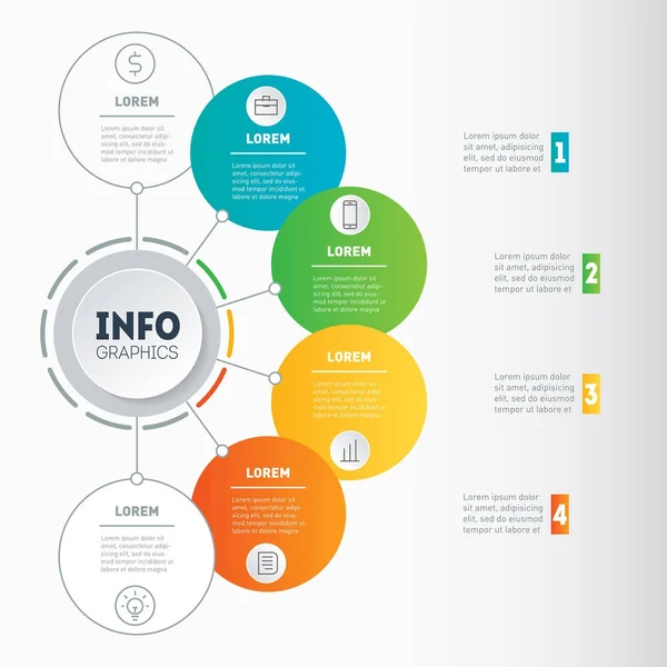 Presentación Negocios Con Coloridas Opciones Sobre Fondo Blanco Plantilla Web — Archivo Imágenes Vectoriales