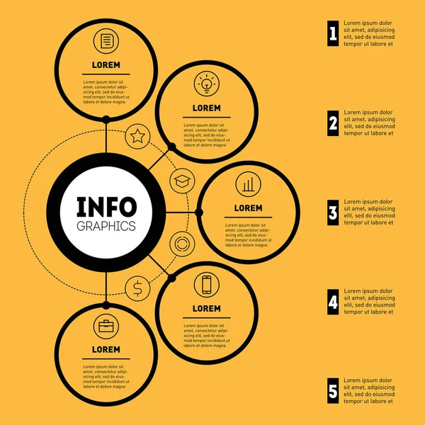 Informe Anual Presentación Infográfica Negocios Con Opciones Infografías Vectoriales Mapa — Vector de stock