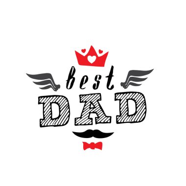En iyi baba, yazı ile t-shirt için yazdırma mutlu baba gün, beyaz arka plan üzerinde vektör çizim