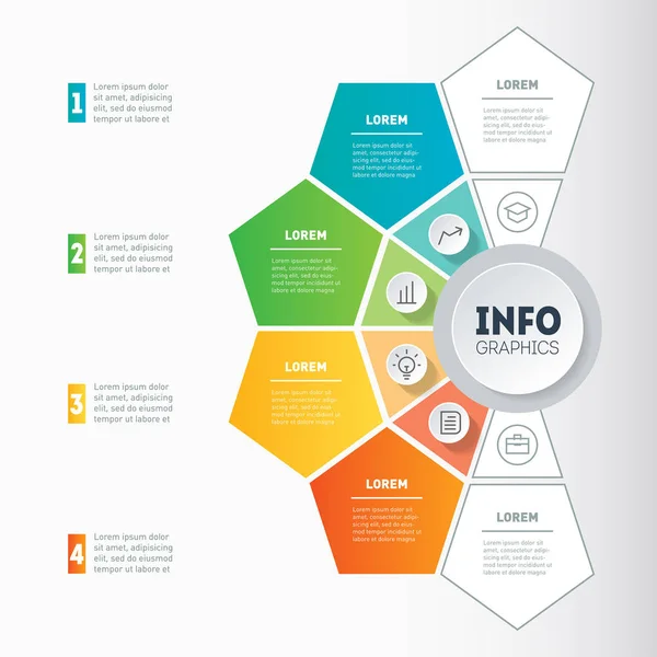 Plantilla Web Presentación Empresarial Infografía Con Cuatro Opciones Partes Tecnologías — Archivo Imágenes Vectoriales