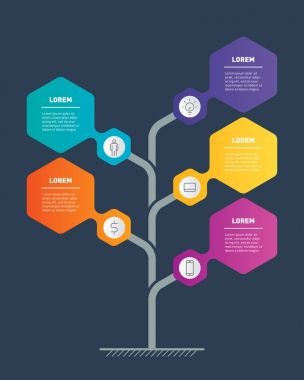Dünya eğilimleri ile kutsal kişilerin resmi, vektör çizim arka plan üzerinde Infographic kronolojisi