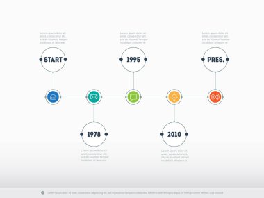 Dünya eğilimleri ile kutsal kişilerin resmi, vektör çizim arka plan üzerinde Infographic kronolojisi