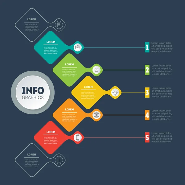 Linha Tempo Infográfico Tendências Mundiais Com Ícones Ilustração Vetorial Segundo — Vetor de Stock