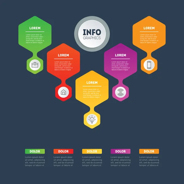 Chronologie Infographique Des Tendances Mondiales Avec Icônes Illustration Vectorielle Arrière — Image vectorielle