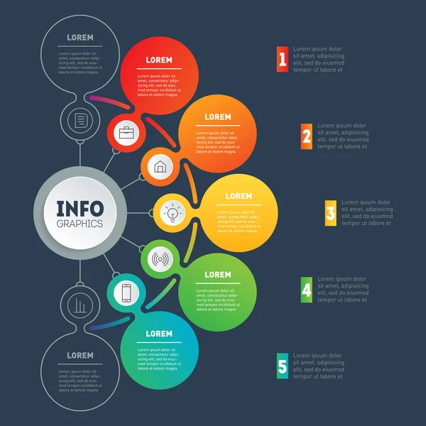 Векторная Инфо Графика Технологического Образовательного Процесса Концепция Бизнес Инфографики Возможностями — стоковый вектор