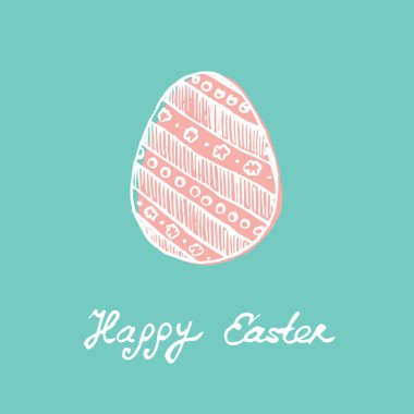 Vintage illüstrasyon Paskalya yumurtası ile. Vektör. Paskalya tatili tasarım tebrik veya davetiye kartı