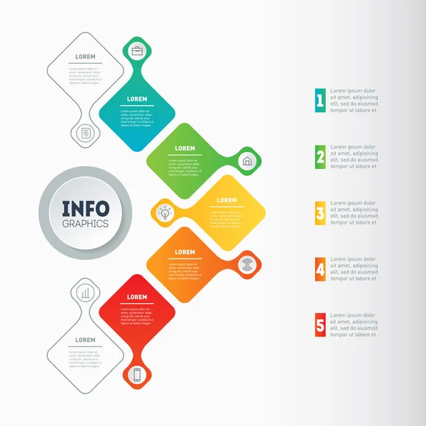 Επιχειρηματική Ιδέα Infographics Επιλογές Διανυσματικό Γραφικό Πληροφορίες Διαδικασίας Τεχνολογία Την — Διανυσματικό Αρχείο