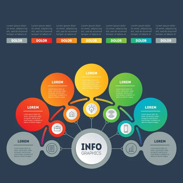 Vector Infographic Van Technologie Onderwijs Proces Bedrijfsconcept Met Opties Websjabloon — Stockvector