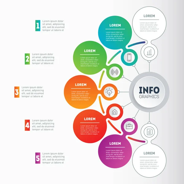 Vektor Infografik Der Technologie Oder Des Bildungsprozesses Geschäftskonzept Mit Optionen — Stockvektor