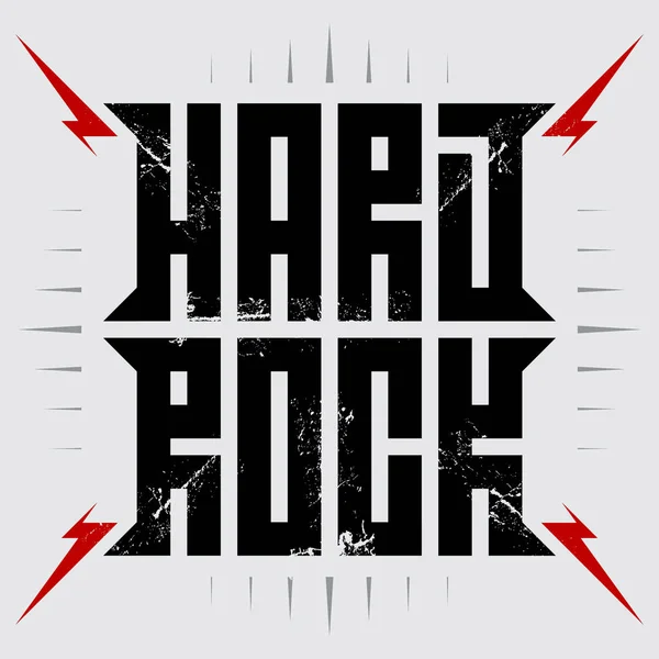 Hardrock Shirt Design Ruházati Póló Nyomtatás Hűvös Hard Rock Zene — Stock Vector