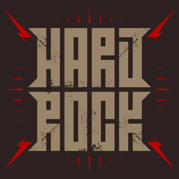 Hardrock Shirt Design Ruházati Póló Nyomtatás Hűvös Hard Rock Zene — Stock Vector