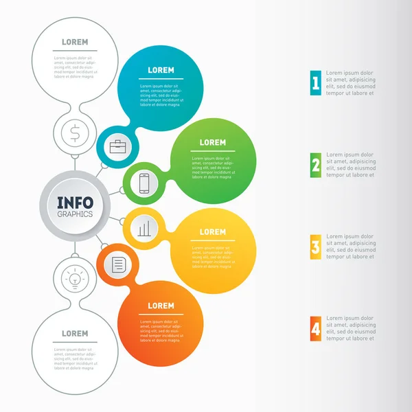 Infographie Vectorielle Technologie Processus Éducatif Concept Entreprise Avec Options Rapport — Image vectorielle