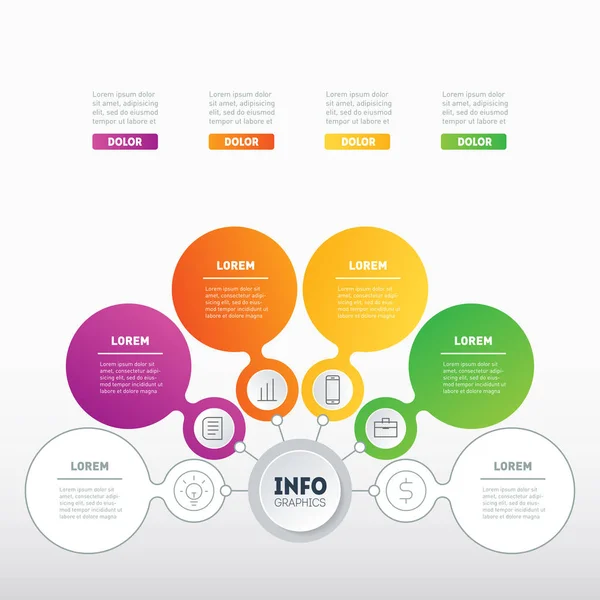 Infographie Vectorielle Technologie Processus Éducatif Concept Entreprise Avec Options Rapport — Image vectorielle