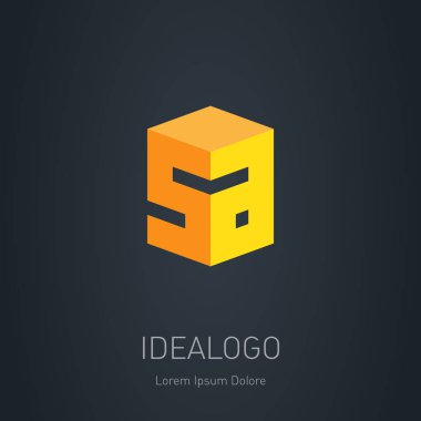 Siyah arka plan üzerine sa basit logo