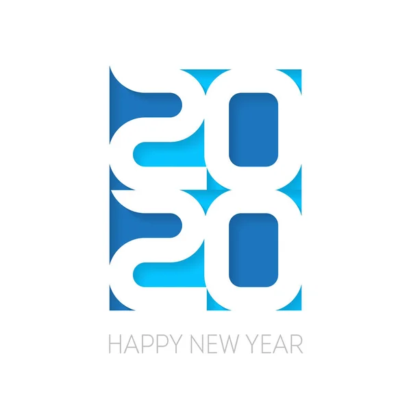 Šťastný Nový Rok Karta Šablony Čísly Barevném Pozadí — Stockový vektor