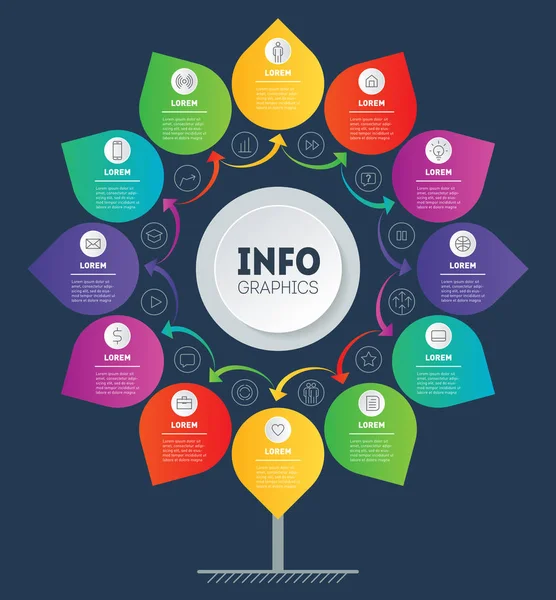 Gráficos Información Vectorial Segundo Plano Para Sus Presentaciones Comerciales — Vector de stock