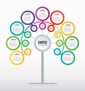 İş sunumlarınız için arkaplandaki vektör bilgi grafikleri