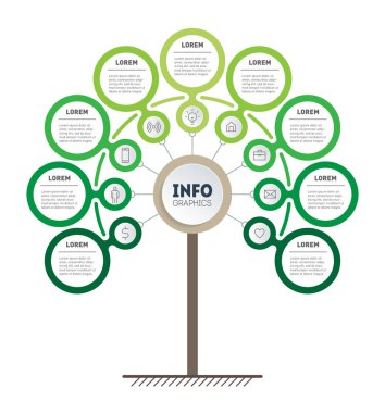 İş sunumlarınız için arkaplandaki vektör bilgi grafikleri