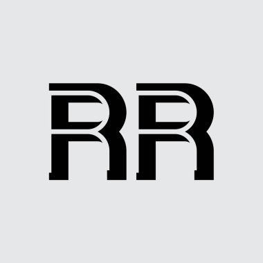 Şirketiniz için harf içeren Rr Logosu, basitçe vektör çizimi 