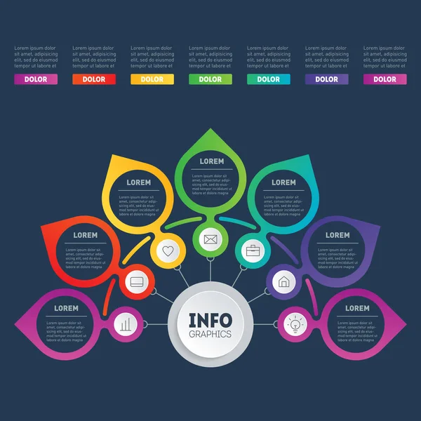 Infográficos Linha Tempo Árvore Desenvolvimento Crescimento Negócio Linha Tempo Tendências — Vetor de Stock