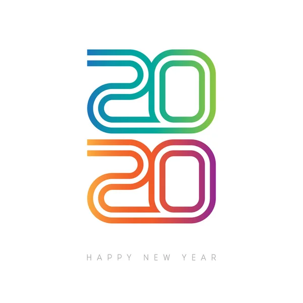 Elegante Felice Anno Nuovo 2020 Banner Gradiente Vettoriale Illustrazione — Vettoriale Stock