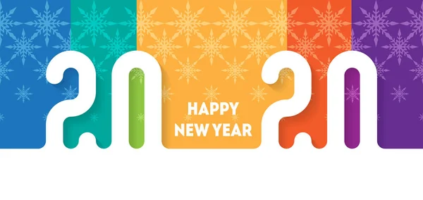 2020 Χρωματισμένο Ευτυχισμένο Νέο Έτος Διανυσματική Απεικόνιση — Διανυσματικό Αρχείο