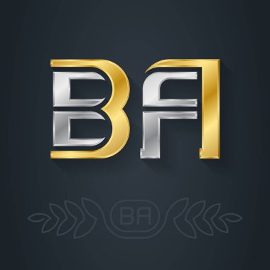 Harfleri olan şirket için Ba Logosu, basitçe vektör illüstrasyonu 